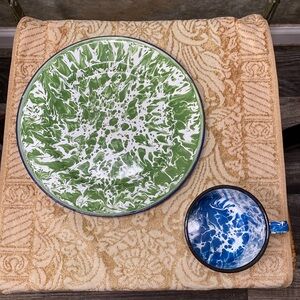 Granite ware plate and cup two piece set